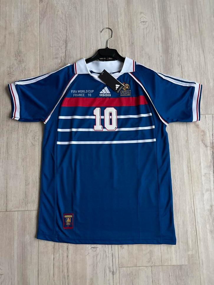 Zidane Frankrijk WK 1998 voetbalshirt, Kleding | Heren, T-shirts, Zo goed als nieuw, Maat 52/54 (L), Blauw, Ophalen of Verzenden