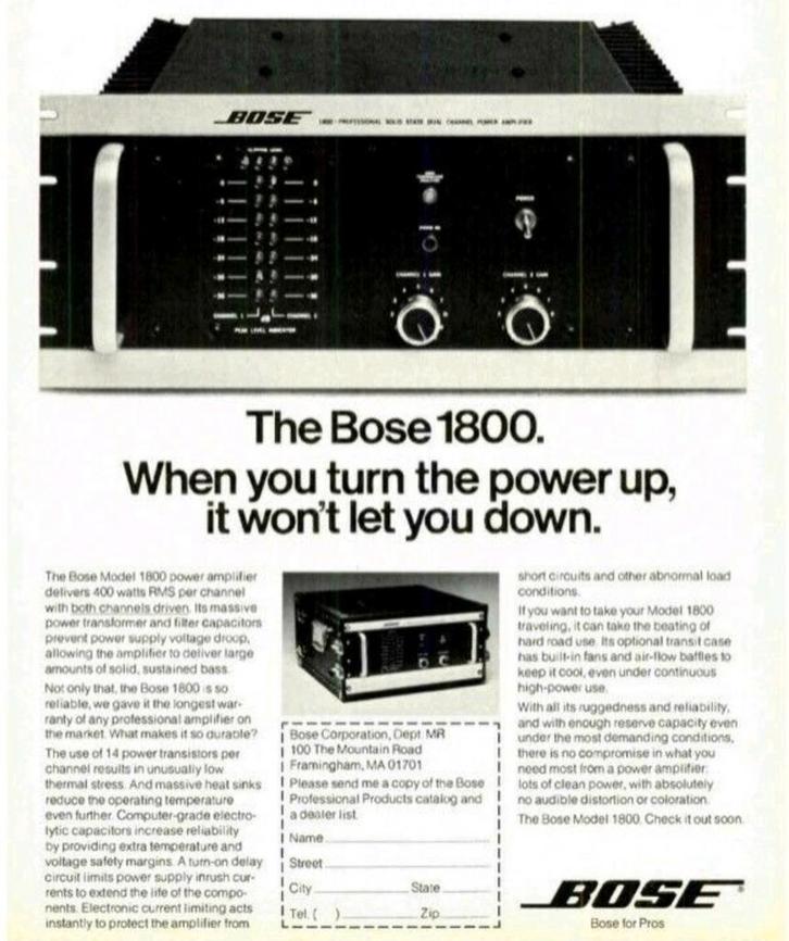Bose 1800 (Series 1) 36 kg krachtcentrale 2 x 470w aan 4 ohm, Audio, Tv en Foto, Versterkers en Receivers, 120 watt of meer, Overige merken