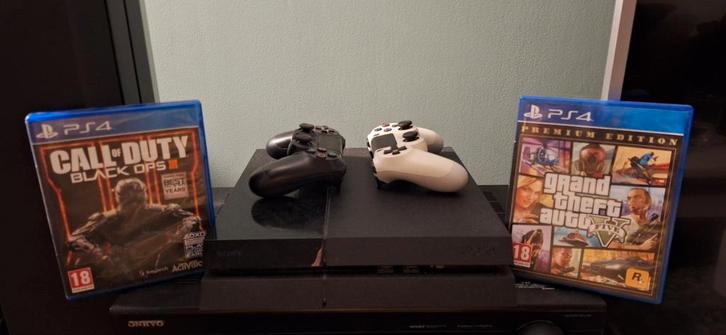 PS4 met 2 controllers (Scuf) + GTA 5 & BO3, Spelcomputers en Games, Spelcomputers | Sony PlayStation 4, Gebruikt, Original, Met 2 controllers