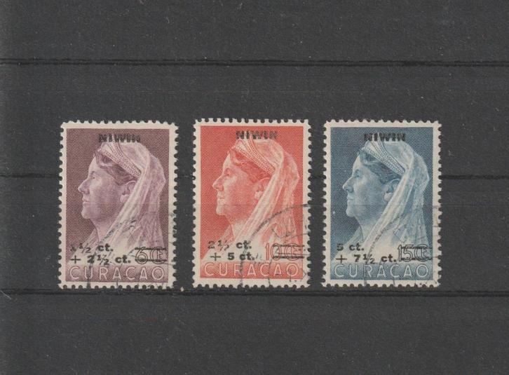 Curaçao 1947. NVPH 182 t/m 184, Gestempeld., Postzegels en Munten, Postzegels | Nederlandse Antillen en Aruba, Gestempeld, Verzenden
