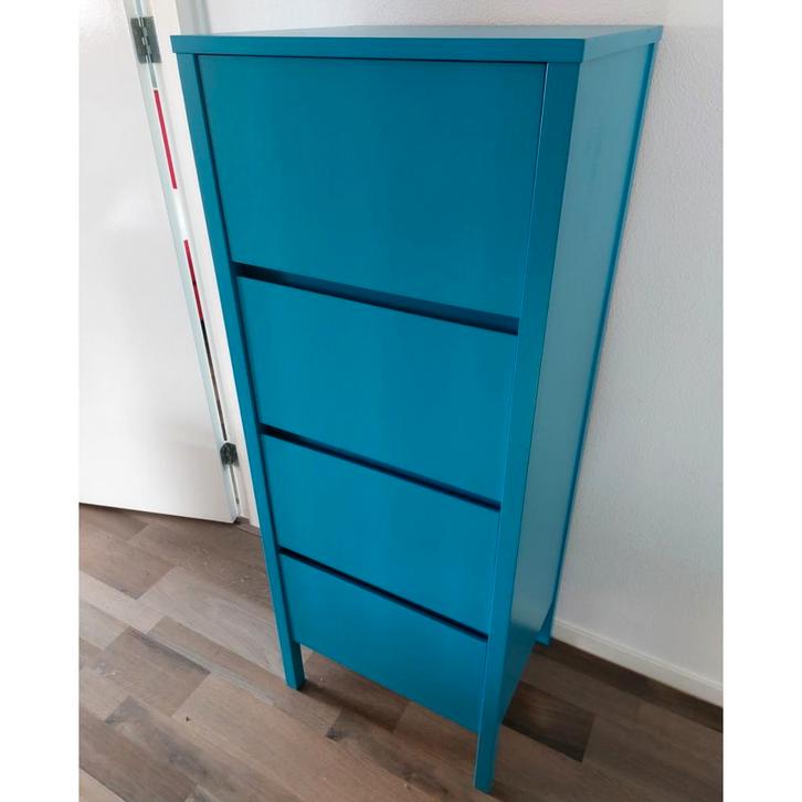 Ikea blauwe ladekast, Huis en Inrichting, Kasten | Ladekasten, Gebruikt, 100 tot 150 cm, Minder dan 50 cm, 3 of 4 laden, Ophalen