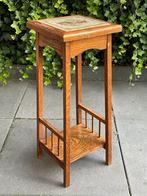 Antiek Plantentafeltje Bijzettafeltje Tegeltableau Eiken, Ophalen