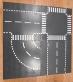 4 Lego wegenplaten dark grey, Ophalen of Verzenden, Gebruikt, Lego
