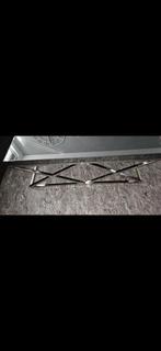 Bieden!!Zilveren Spiegel Glas Meubelset: Salon- & Eettafel, Ophalen, Gebruikt, 100 tot 150 cm, 50 tot 100 cm