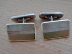 zilveren vergulde Art Deco manchet knopen [044], Verzenden, Overige materialen, Manchetknopen, Verguld