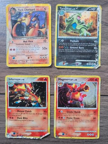 Pokemon kaarten - Charizard, Tyranitar, Indernape, Magmortar beschikbaar voor biedingen