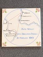 Tegeltjes Elfstedentocht 1963 auto Raly IJsselmeer Workum, Ophalen of Verzenden
