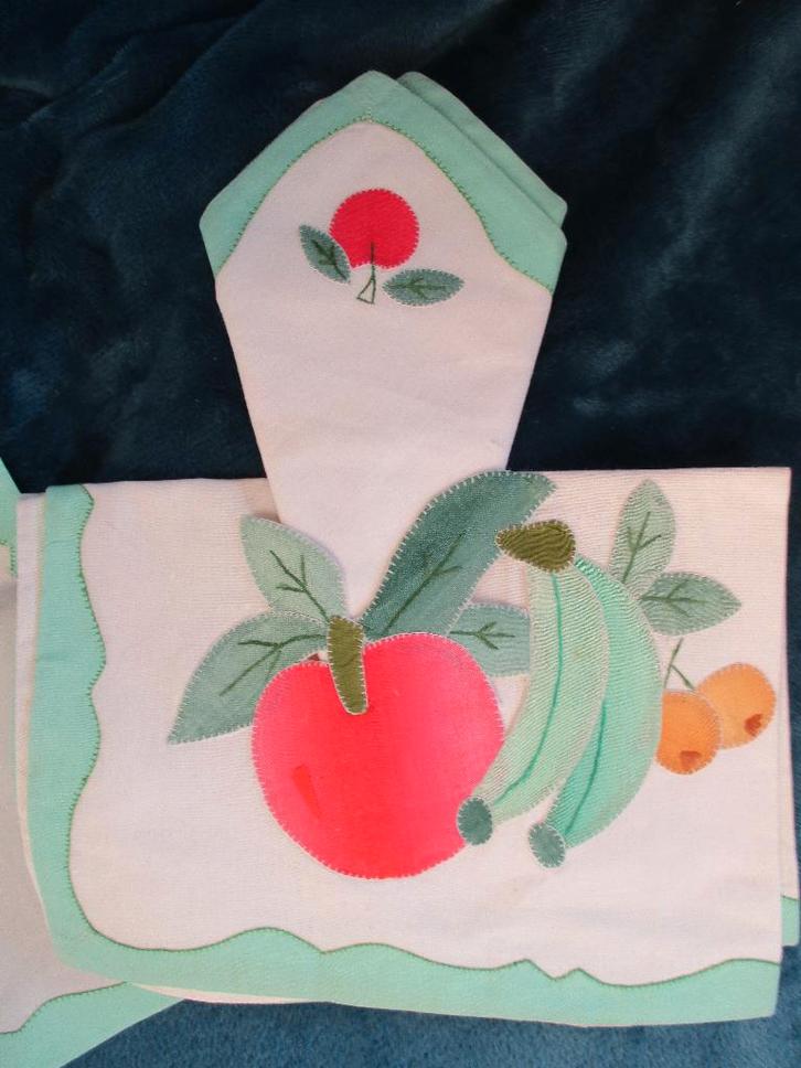 6 katoenen placemats en servetten oor de feestelijke tafel, Huis en Inrichting, Keuken | Textiel, Nieuw, Overige typen, Wit, Ophalen of Verzenden