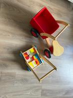 Loopbakfiets en duwkar met blokken, Kinderen en Baby's, Ophalen, Zo goed als nieuw, Duw- of Trekspeelgoed