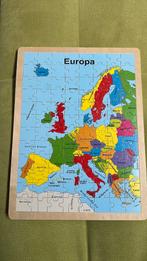 Houten Europa puzzel, Ophalen, Meer dan 50 stukjes, Zo goed als nieuw, Van hout