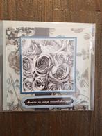 Kaartje condoleance rozen zwart/wit, Ophalen of Verzenden, Nieuw, Overige thema's