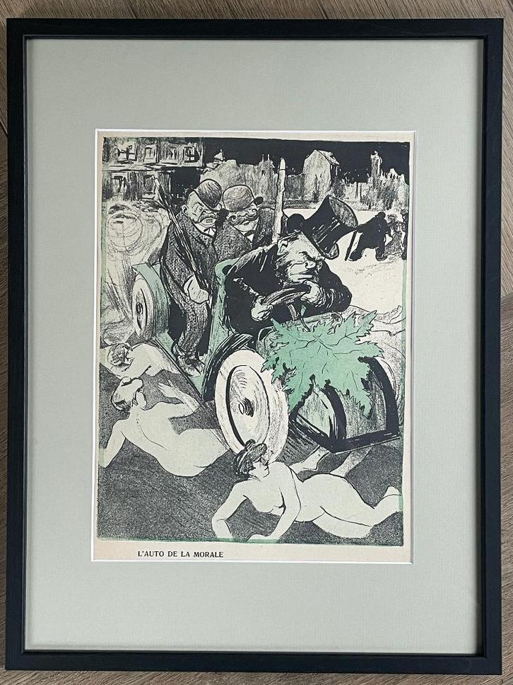 1906 L'auto de la morale - Camara da Leal litho vintage, Antiek en Kunst, Kunst | Etsen en Gravures, Ophalen of Verzenden