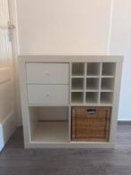 Kallax kast met accessoires, Huis en Inrichting, Kasten | Boekenkasten, Ophalen, Kunststof, Gebruikt, 50 tot 100 cm