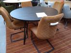 Nieuwe ronde tafel 130 cm. eiken onyx kleur, model Vik Xooon, Huis en Inrichting, Nieuw, 100 tot 150 cm, 100 tot 150 cm, Rond