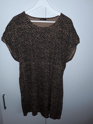 MS Mode Bruin Lang Shirt Met Luipaard Print Maat XL beschikbaar voor biedingen