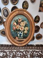 Klassiek olieverf olieverfschilderij schilderij bloemen L83, Antiek en Kunst, Kunst | Schilderijen | Klassiek, Ophalen of Verzenden