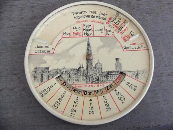 Antieke Blikken Kalender! Antwerpen 1849-2007! Zeldzaam!!!, Antiek en Kunst, Curiosa en Brocante, Ophalen of Verzenden