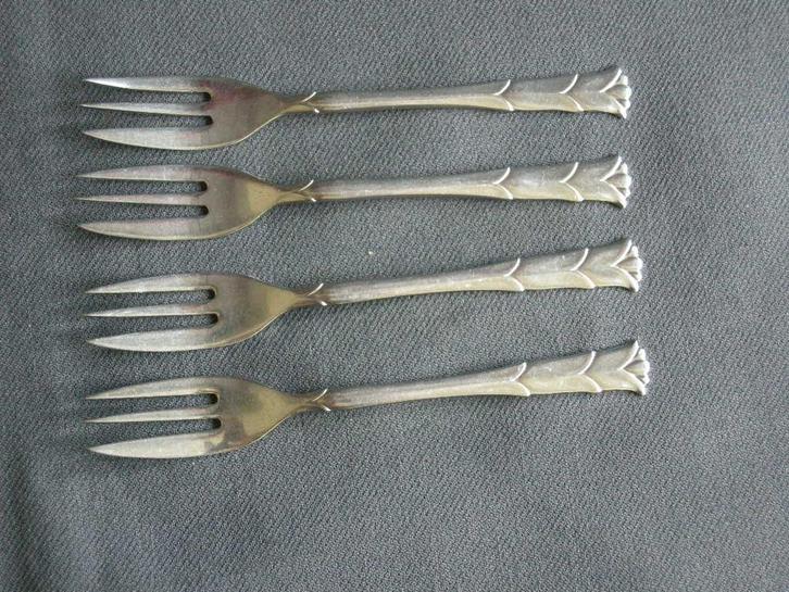 Gero Zilmeta 453, 4 gebaksvorkjes, Antiek en Kunst, Antiek | Servies los, Ophalen of Verzenden