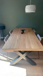 Eetkamertafel + 4 stoelen, Ophalen, Gebruikt, 100 tot 150 cm, 200 cm of meer
