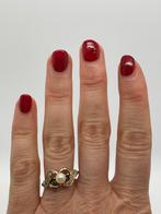 A153 Prachtige zilveren ring parel goudkleur (verstelbaar), Sieraden, Tassen en Uiterlijk, Antieke sieraden, Ophalen of Verzenden