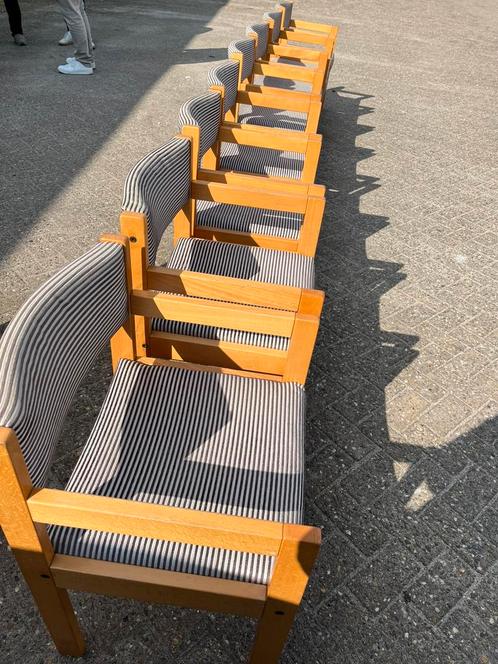 Retro, vintage stoelen set van 8, Huis en Inrichting, Stoelen, Gebruikt, Vijf, Zes of meer stoelen, Stof, Grijs, Ophalen