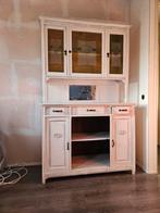 brocante kast met glas in lood ramen, Ophalen, Gebruikt, 100 tot 150 cm, Glas