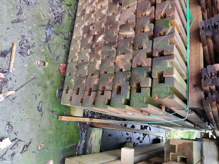 90x90 lang 2,40m bruin geïmpregneerd 89stuks prijs 10, Tuin en Terras, Palen, Balken en Planken, Nieuw, Balken, 250 cm of meer