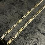 14 k wit/geel gouden ketting massief, Ophalen of Verzenden, Nieuw, Overige kleuren, Goud