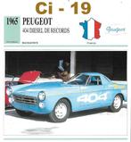CI19 Autokaart Peugeot 404 Diesel De Records ( 1965), Verzenden, Zo goed als nieuw, Auto's