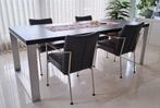 Bureau, donker Wenge blad,  2,20 x 1,00 mtr,, Ophalen, Zo goed als nieuw, Bureau
