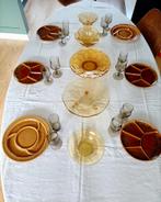 Vintage Amberkleurig Servies en gourmet borden, Antiek en Kunst, Antiek | Glas en Kristal, Ophalen of Verzenden