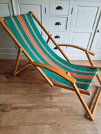 Vintage houten strandstoel, Gebruikt, Hout, Ophalen
