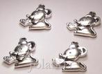 0815 Zilver Kleurige Metalen Muizen Bedels, Overige merken, Overige materialen, Nieuw, Ophalen of Verzenden