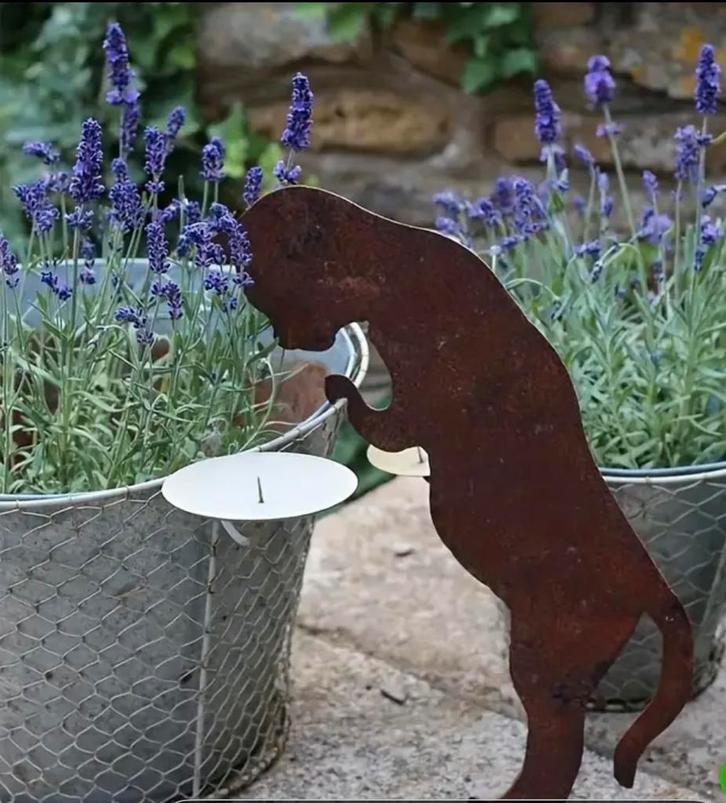 Metalen roestige staande of liggende kat, Tuin en Terras, Tuinstekers, Nieuw, Ophalen of Verzenden