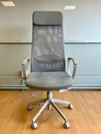 Ergonomic Office Chair – Grey with Headrest, Ophalen, Gebruikt, Grijs, Bureaustoel