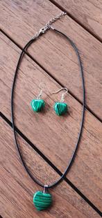 DB89 Sieradenset synthetische malachiet ketting & oorbellen, Overige materialen, Verstelbaar, Verzenden, Nieuw