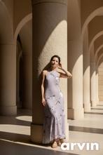 Maxi jurk grijs met print nieuw, Nieuw, Tendency, Ophalen of Verzenden, Maat 36 (S)