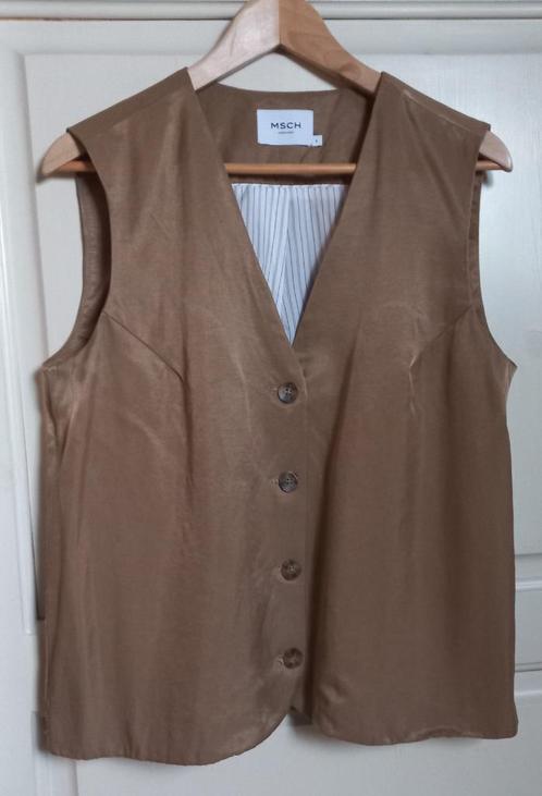 MSCH copenhagen gilet beige gevoerd Oversized S/M, Kleding | Dames, Bodywarmers, Nieuw, Maat 38/40 (M), Beige, Ophalen of Verzenden