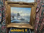 Schilderij E ------ winterlandschap met molen &baroklijst, Ophalen