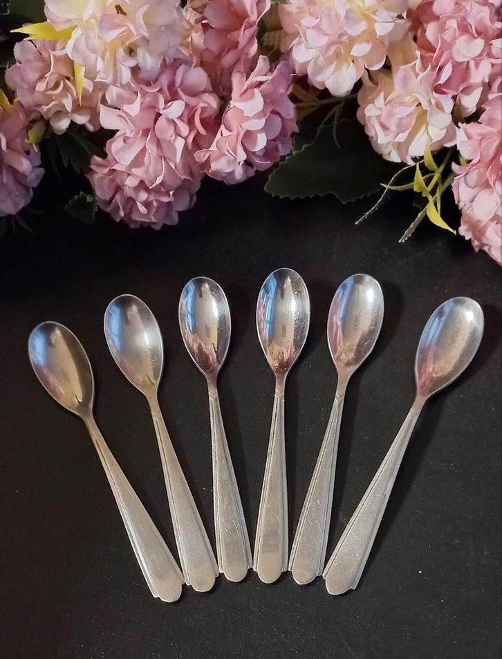 Set van 6 vintage theelepeltjes, Gero, stropdas, nr. 573, Antiek en Kunst, Curiosa en Brocante, Ophalen of Verzenden