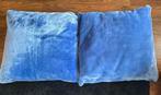 2 grote zacht blauwe woonkussens 72x 72 cm, Ophalen of Verzenden, Zo goed als nieuw
