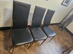Luxe eettafelstoelen zwart met goud 6 stuks, Ophalen, Gebruikt, Zwart