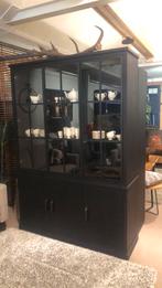 Eiken buffetkast vitrinekast Alexander: SHOWMODEL ACTIE, Ophalen, Met deur(en), 200 cm of meer, 150 tot 200 cm