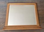 Grote spiegel met bruine eikenhouten frame, Gebruikt, 100 tot 150 cm, Ophalen of Verzenden, 75 tot 100 cm
