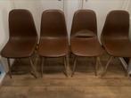 4 eetkamerstoelen JYSK Jonstrup cognac/eiken, Ophalen, Zo goed als nieuw, Bruin