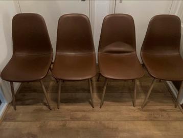 4 eetkamerstoelen JYSK Jonstrup cognac/eiken