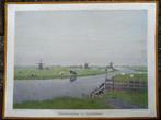 Oude schoolplaat met polder landschap Zuid-Holland, Ophalen of Verzenden, Geschiedenis