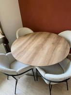 Modernen eet tafel + 4 stoelen., Huis en Inrichting, Ophalen, Gebruikt, Modernen eet tafel, Rond