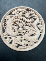 Chinees houtsnijwerk ornament chinese draak paradijsvogel, Huis en Inrichting, Woonaccessoires | Overige, Nieuw, Chinees houtsnijwerk ornament applique console