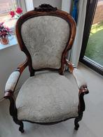 Noten stoel beige bekleding 30,00, Ophalen